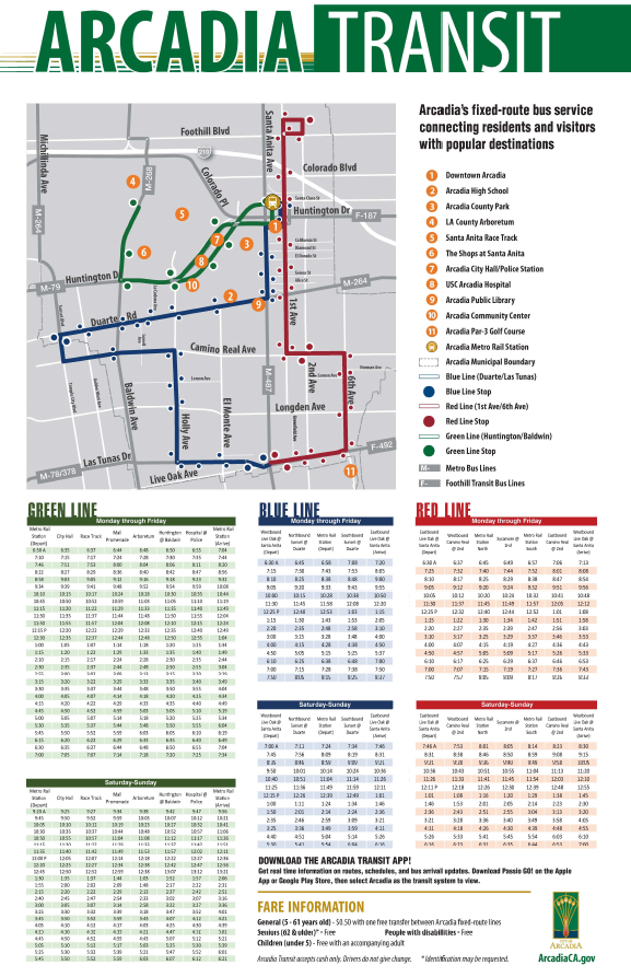 Arcadia Transit Map